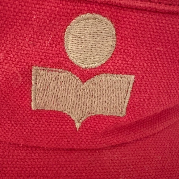 ISABEL MARANT logo canvas visor. Hot pink. Elastic back. Embroidered logo